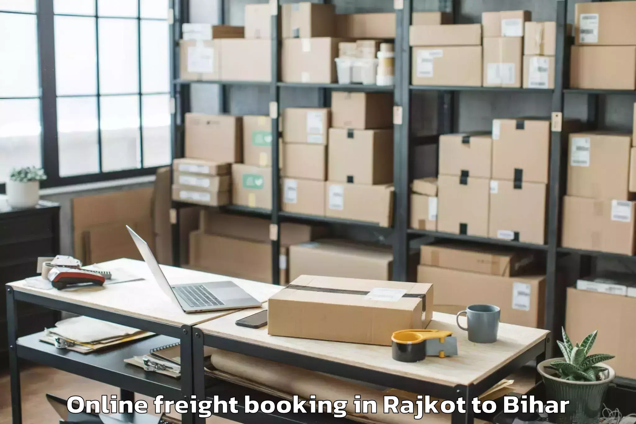 Book Rajkot to Triveniganj Online Freight Booking